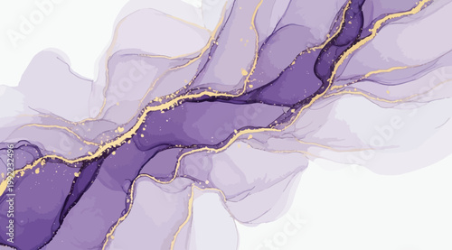 Abstract purple and gold liquid marble texture
