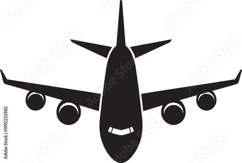 Airplane icon Silhouette Black Vector