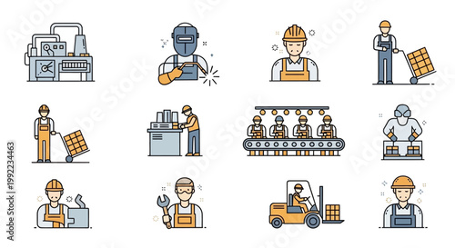 Workers in industrial settings laborers.