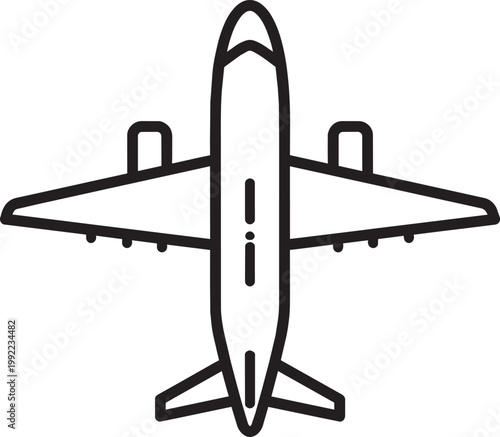 Airplane icon Silhouette Black Vector