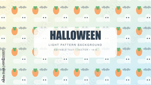 Halloween light pattern background with pixelated characters Vector