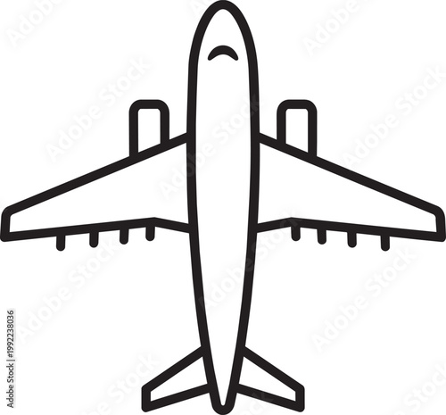 Airplane icon Silhouette Black Vector