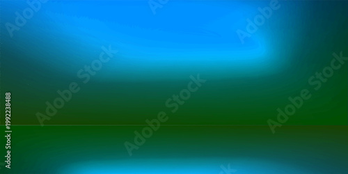 Abstract gradient podium background. Empty blue and green 3D studio background. Clean scene for product presentation mockup template. eps 10