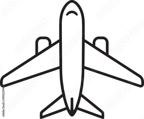 Airplane icon Silhouette Black Vector