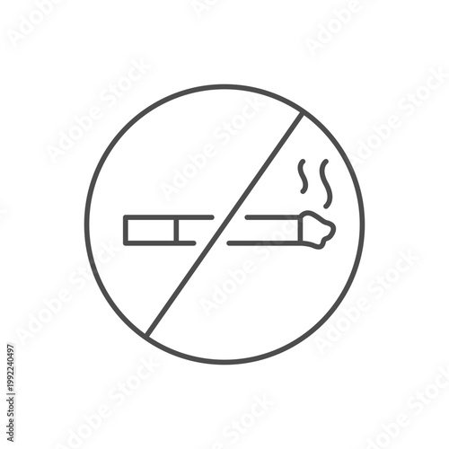 No smoking line outline icon