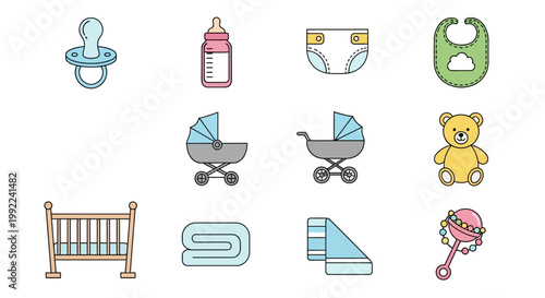 Baby items for newborn care.