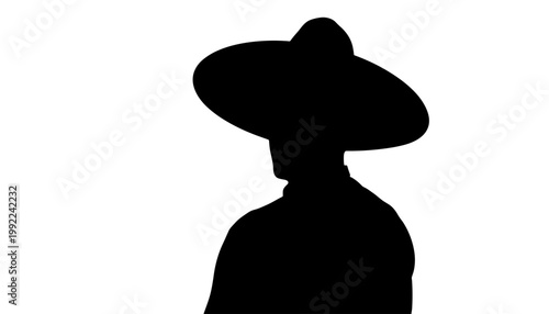 Silhouette of a man wearing a sombrero representing Cinco de Mayo  