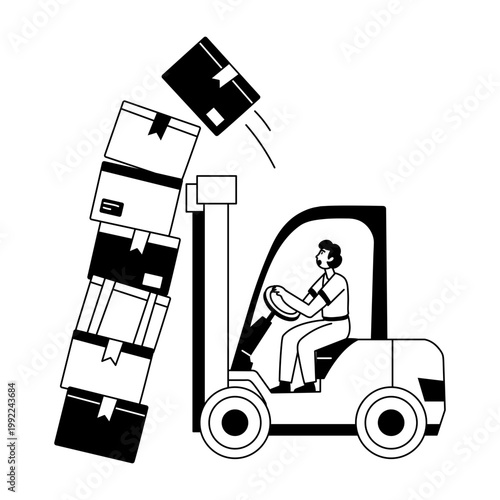 A hand drawn illustration showing unstable boxes 
