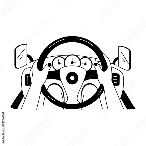 A hand drawn illustration showing dangerous driving 