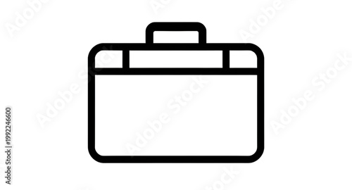briefcase, suitcase, bag, business, office, travel, luggage, case, work, professional, handle, icon, minimalist, vector, design, object, simple