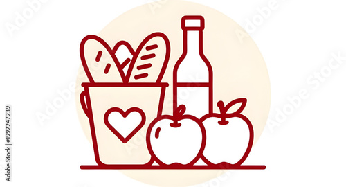 food donation, charity icon, help symbol, support icon, heart donation, aid bucket, community help, volunteer service, relief support, giving food, donation box, charity symbol, humanitarian aid, food