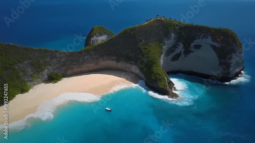 Serene coastal panorama, a breathtaking vista of tropical beauty.