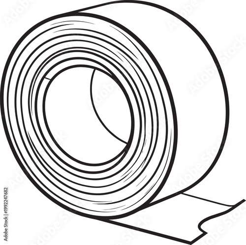 Electrical tape Silhouette Black Vector the white background