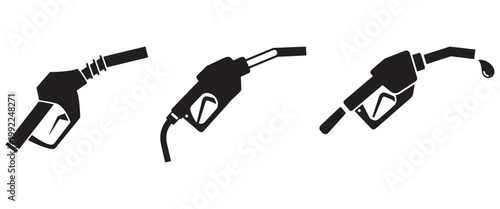 WebFuel Pump Nozzle Icon Set – Outline and Solid Vector Symbols for Gas Station, Petrol Dispenser and Energy Design