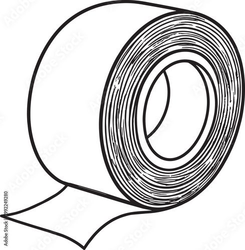 Electrical tape Silhouette Black Vector the white background