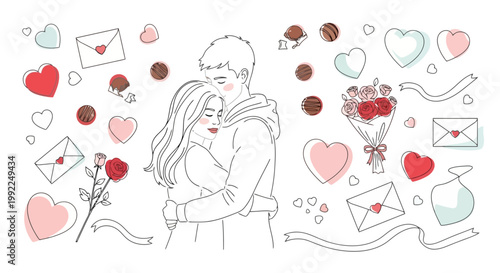 Young couple embracing lovingly, celebrating their affection and connection.