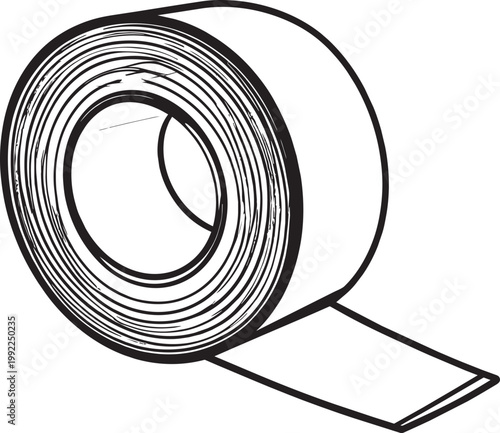 Electrical tape Silhouette Black Vector the white background