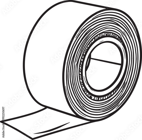 Electrical tape Silhouette Black Vector the white background