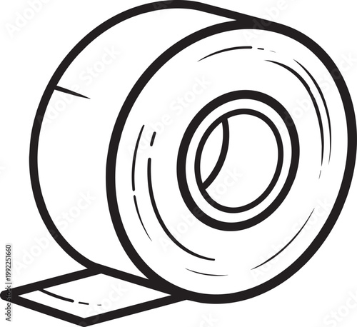 Electrical tape Silhouette Black Vector the white background