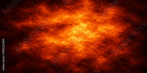 Abstract fire background featuring a fiery explosion with hot orange flames and red smoke texture in a dark motion pattern of burning inferno energy