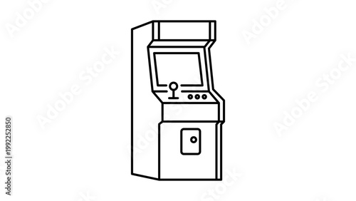 Fotografie Classic Arcade Cabinet Machine Vector Icon with Editable Stroke