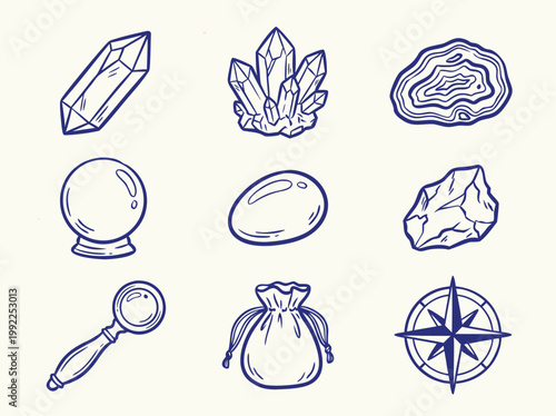 Collection of Mystical Objects and Symbols.