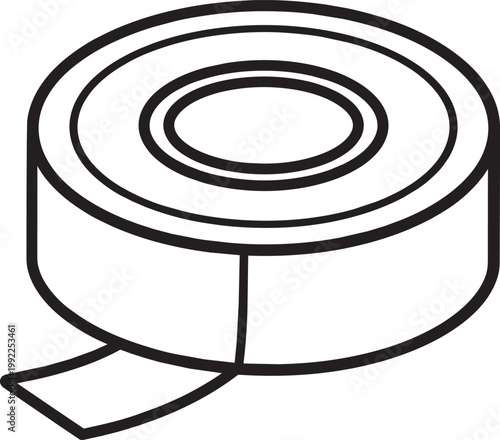 Electrical tape Silhouette Black Vector the white background