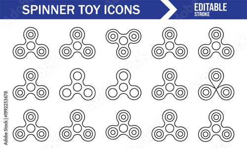 Linear fidget spinner symbol pack with modern simple shapes