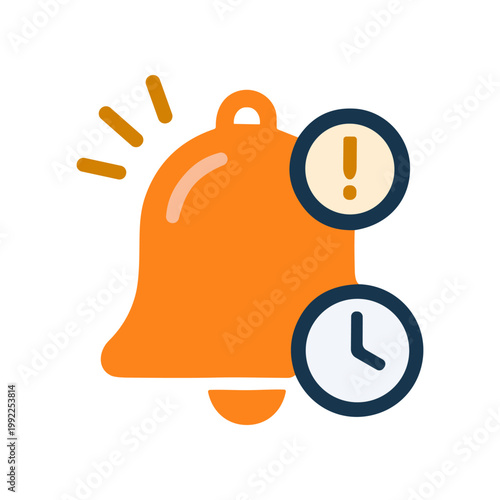 Alarm clock bell notification symbol.