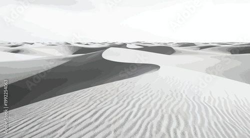Desert landscape with sand dunes