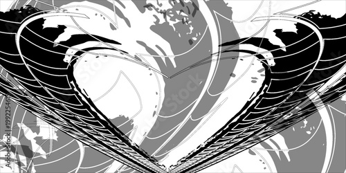 Auto tire tread grunge element. Car and motorcycle tire pattern, wheel tyre tread track.