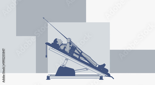 Patient on Inversion Therapy Table for Spinal Decompression and Back Pain Relief