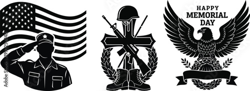 Memorial day tribute featuring american symbols of freedom and remembrance