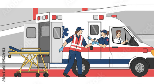 Paramedics in Ambulance, Emergency Response, Patient Transport, Medical Care