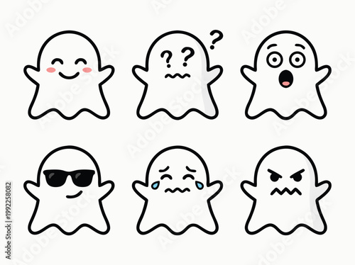 Cute Ghost Expressions Collection.