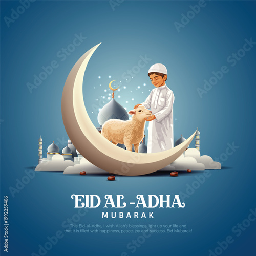 Eid al adha Mubarak goat Celebrating. abstract  vector illustration design