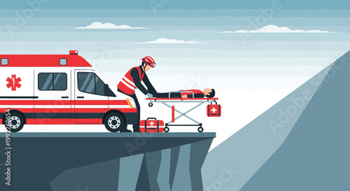 Paramedic Rescues Patient from Cliff Edge with Ambulance