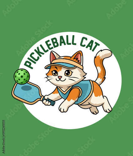 Cat playing pickleball