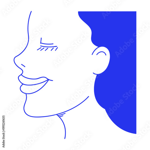 Smiling Girl Happy Doodle Illustration