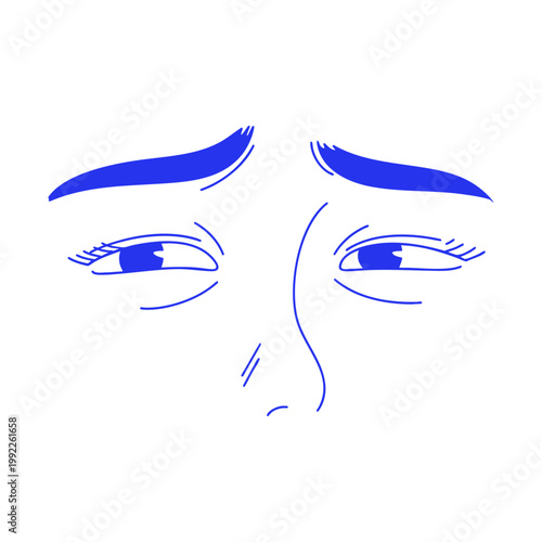 Suspicious Look Doodle Illustration