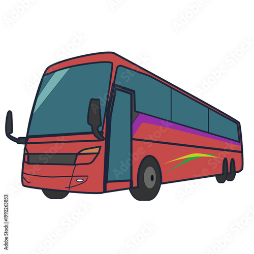 観光_高速バス・貸切バス_illustration_Red
