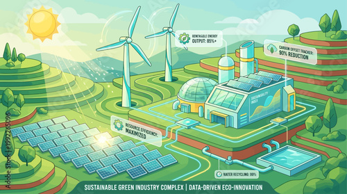 Sustainable green industry complex powered by renewable energy and data-driven eco-innovation for a cleaner future