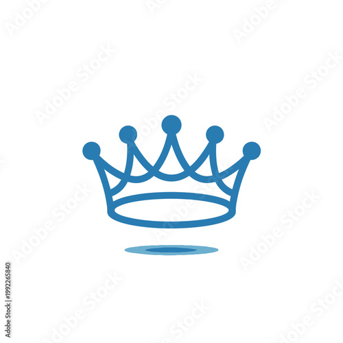 Blue crown icon with a simple stylized design on a white background
