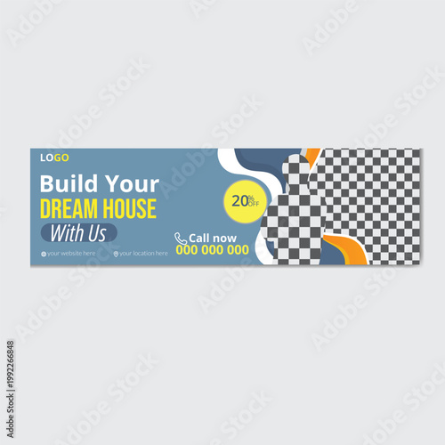 dream house clean real estate billboard web banner design