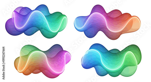 Colorful Gradient Abstract Shapes Design.
