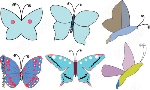 Colorful vector butterfly collection featuring nature inspired wing designs and beautiful flying insect illustrations