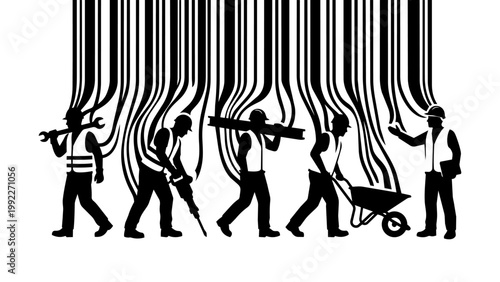 Commodification-Of-Labor-Concept-Workers-Silhouettes-Merging-Into-Barcode