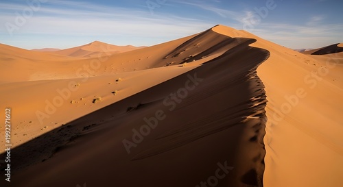 Golden Sand Dunes Under Blue Sky