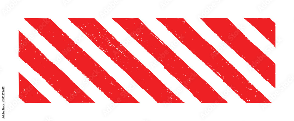 Obraz premium Distressed Red and White Warning Hazard Stripes Background Vector 