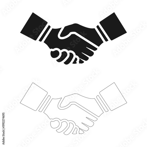 handshake icon vector illustration isolated on white background.